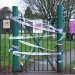 Police tape is seen at Ashburton Park in Croydon, south London, where London's 29th stabbing victim was killed last night