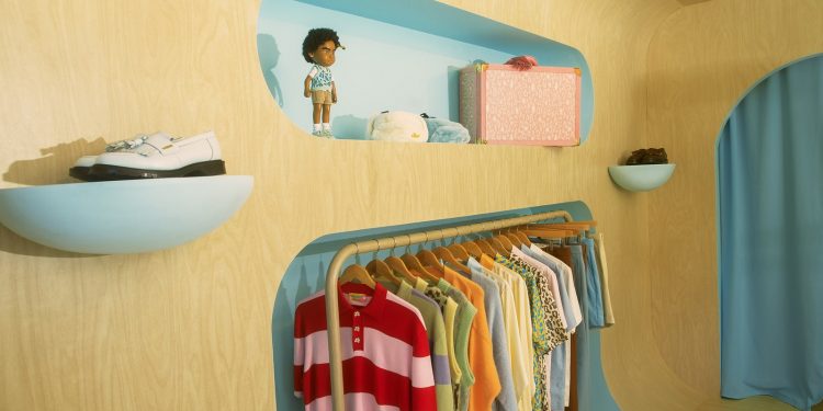 Image may contain Furniture Clothing Apparel and Indoors