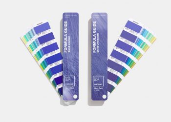 Two paint chip bundles showing the Very Peri purple color