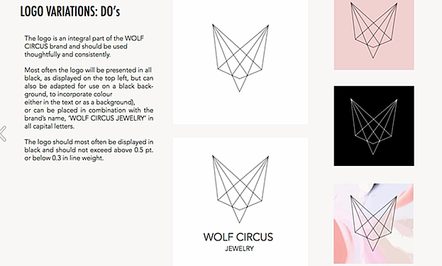 Logo variations for Wolf Circus Jewelry