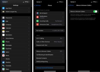iPhone silence unknown callers