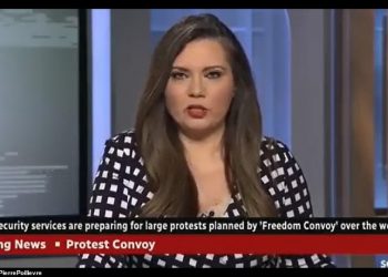 During a broadcast Friday on the Canada Broadcasting Corporation - which is funded by the Canadian government - anchor Nil Koksal offered an unfounded conspiracy theory that 'Russian actors' are behind the 'Freedom Convoy' trucker vaccine mandate protests currently being held in Ottawa and at the US border