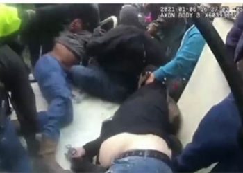 Capitol Police Release New Video of Officer Lila Morris Beating Already Unconscious Rosanne Boyland with Stick on Jan. 6 -- But Video Is Super Pixilated to Protect Morris