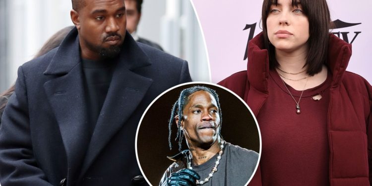 Kanye West, Billie Eilish and Travis Scott