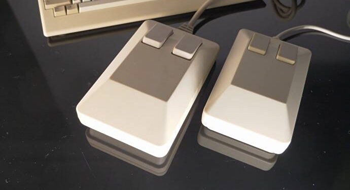 The A500 Mini shown here is a tiny version of the original Commodore Amiga 500.