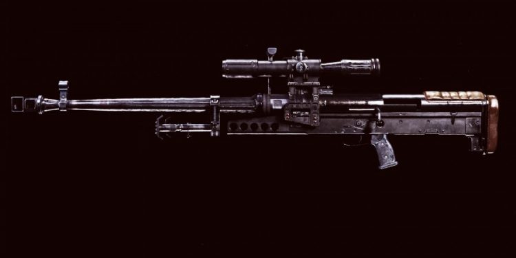 A close up of the ZRG 20mm sniper rifle in Call of Duty Warzone