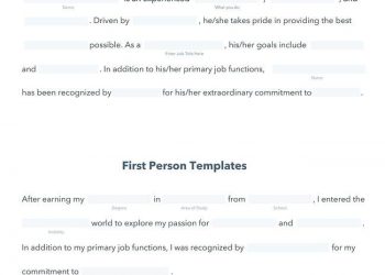 editable short professional bio pdf template