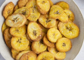 Crispy banana chips are super easy to make when you have an air fryer!