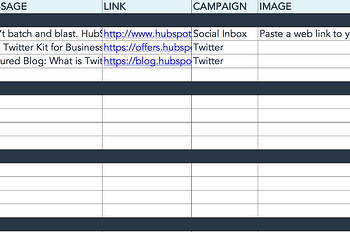 HubSpot social media content calendar for twitter