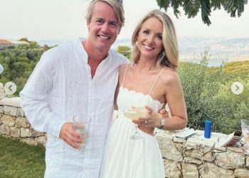 The future Duke of Marlborough (pictured with his wife) has celebrated his 30th birthday in lavish style with a Greece holiday - complete with a luxury villa, boat trips and a very glamorous white-dressed themed party
