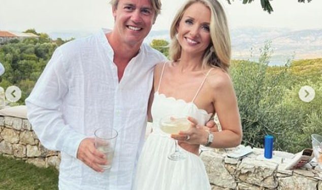 The future Duke of Marlborough (pictured with his wife) has celebrated his 30th birthday in lavish style with a Greece holiday - complete with a luxury villa, boat trips and a very glamorous white-dressed themed party