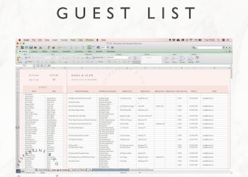 Wedding Guest List Planner and Guest List Tracker  Excel
