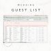 Wedding Guest List Planner and Guest List Tracker  Excel