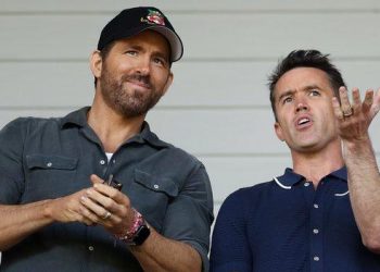 Rob and Ryan at a Wrexham game